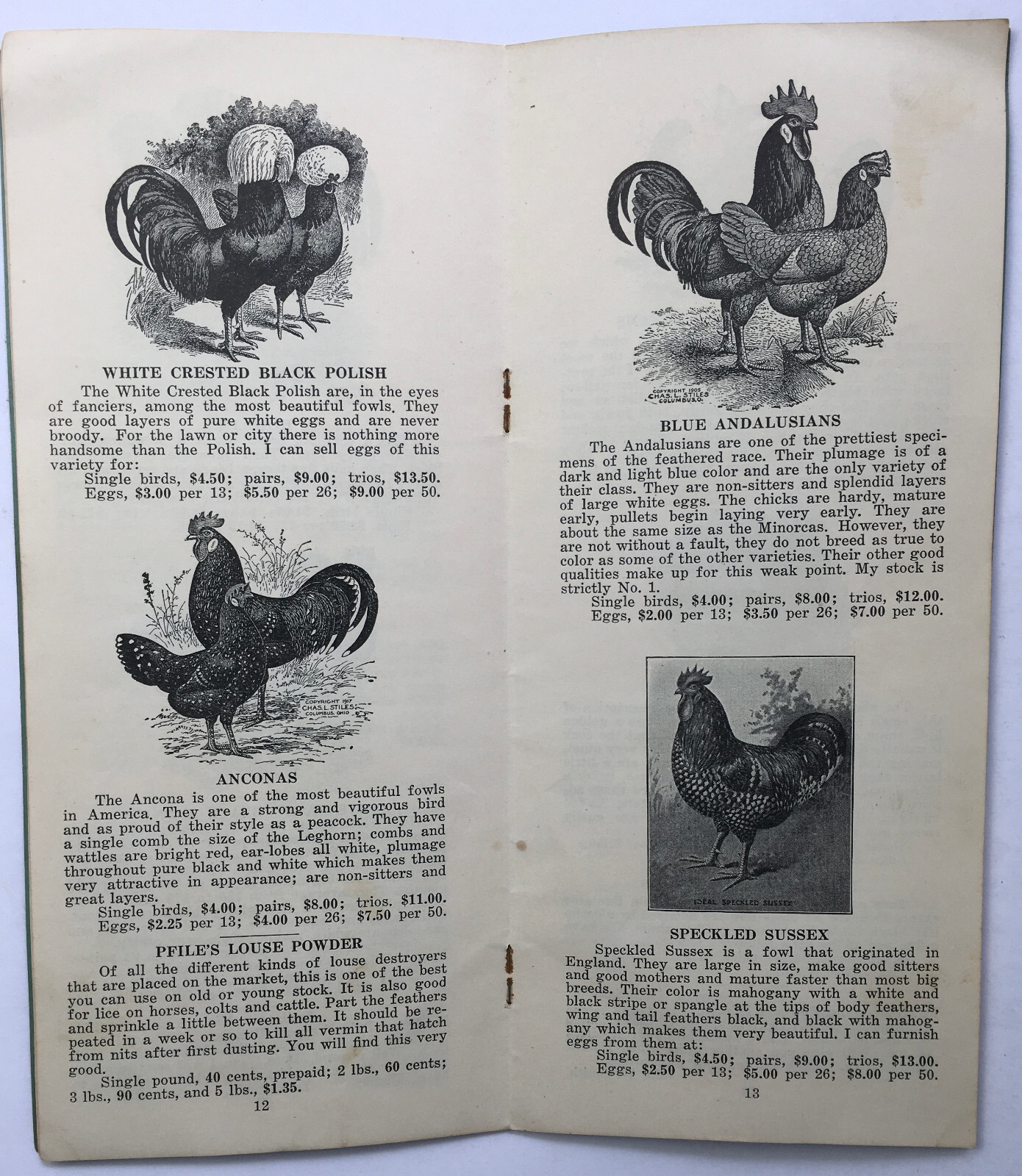 1930’s Henry Pfile Poultry Catalog Freeport IL Chickens Fowl Growers Guide