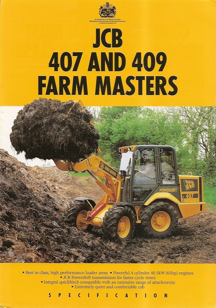 Farm Tractor Brochure – JCB – 407 409 – Farm Master – 1994 (F1055)