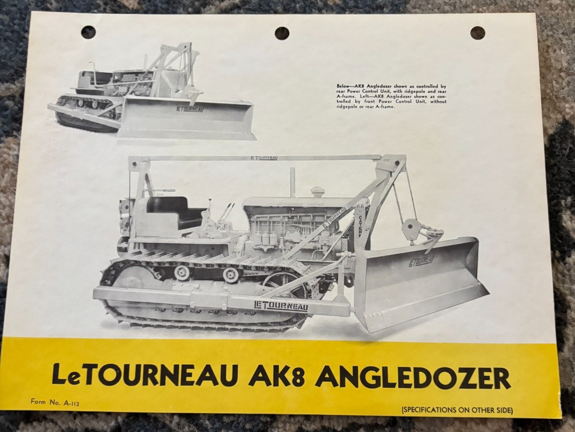 LeTourneau AK8 Bulldozer For Caterpillar CAT Tractor For 1938 Brochure DCPA25