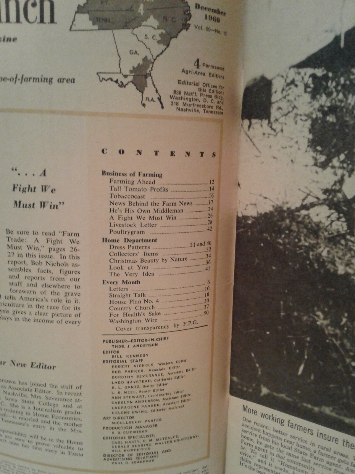 December 1960 FARM & RANCH mag SOUTHERN AGRICULTURIST adver Vol 90 No12 Chevy