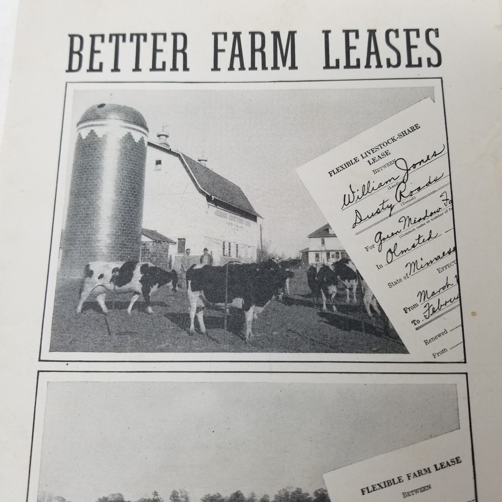 Better Farm Leases 1946 Farmers’ Bulletin Booklet 1969 USDA Guide Checklists