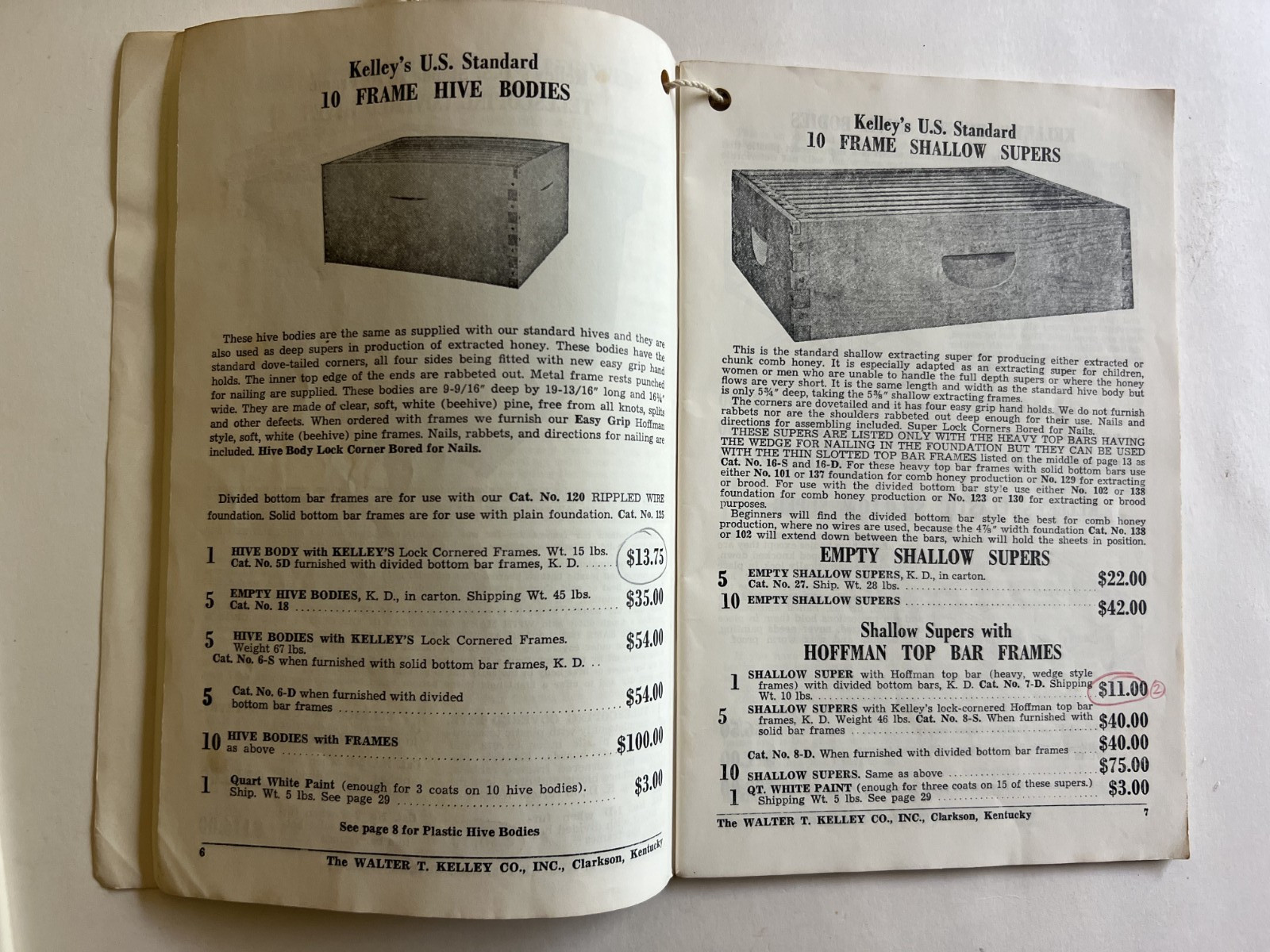 1979 & 88′ Walter T. Kelley Bee Supply Catalogue w/ order form