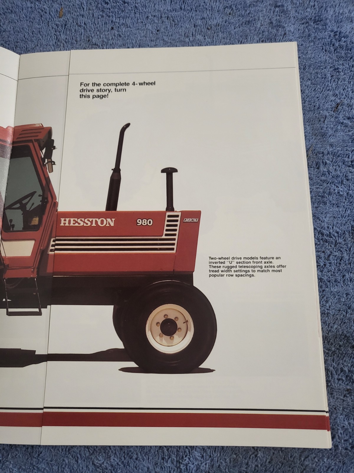 Vintage 1982 Fiat Hesston 80 Series 580-980 Tractors 50-90 PTO HP Sales BROCHURE