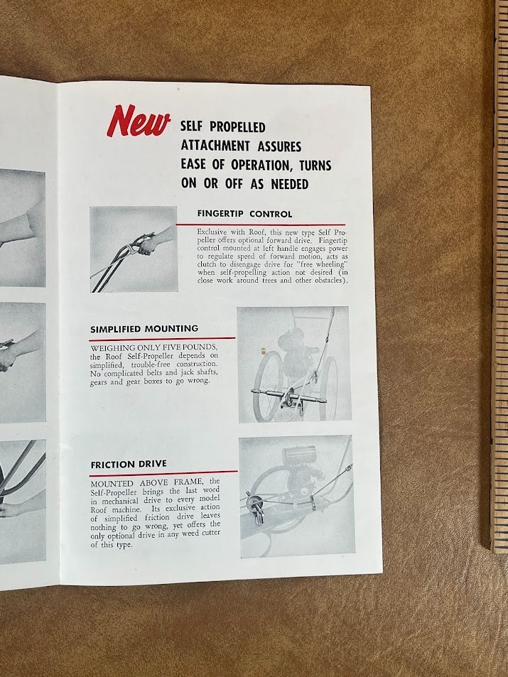 1950’s ROOF FENCE ROW WEED CUTTER Instructions Pontiac, Illinois
