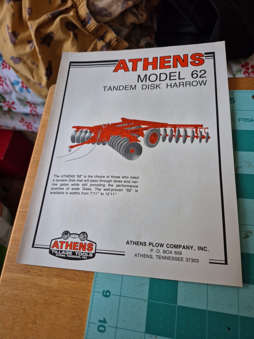 4 Vintage Athens Disk Harrow Brochures Model 47 62 76 77 132