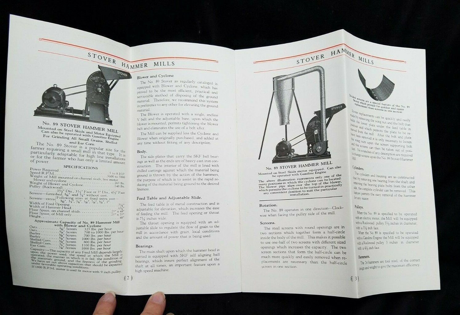 1930 Brochure Stover Hammer Mills Stover Mfg & Engine Co Freeport IL Grain Mill