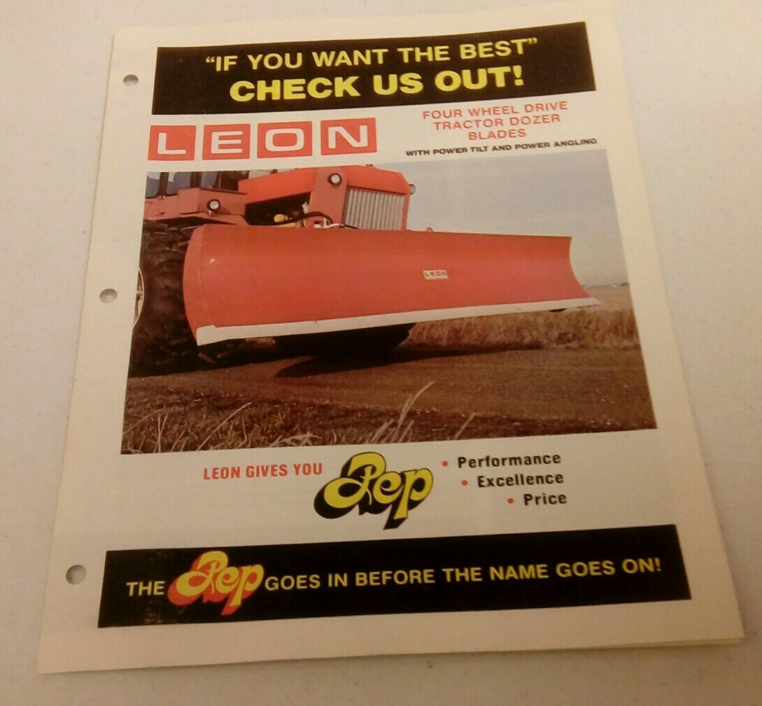 1974 LEON FOUR WHEEL DRIVE DOZER BLADES POWER TILT FARM TRACTOR SALES BROCHURE