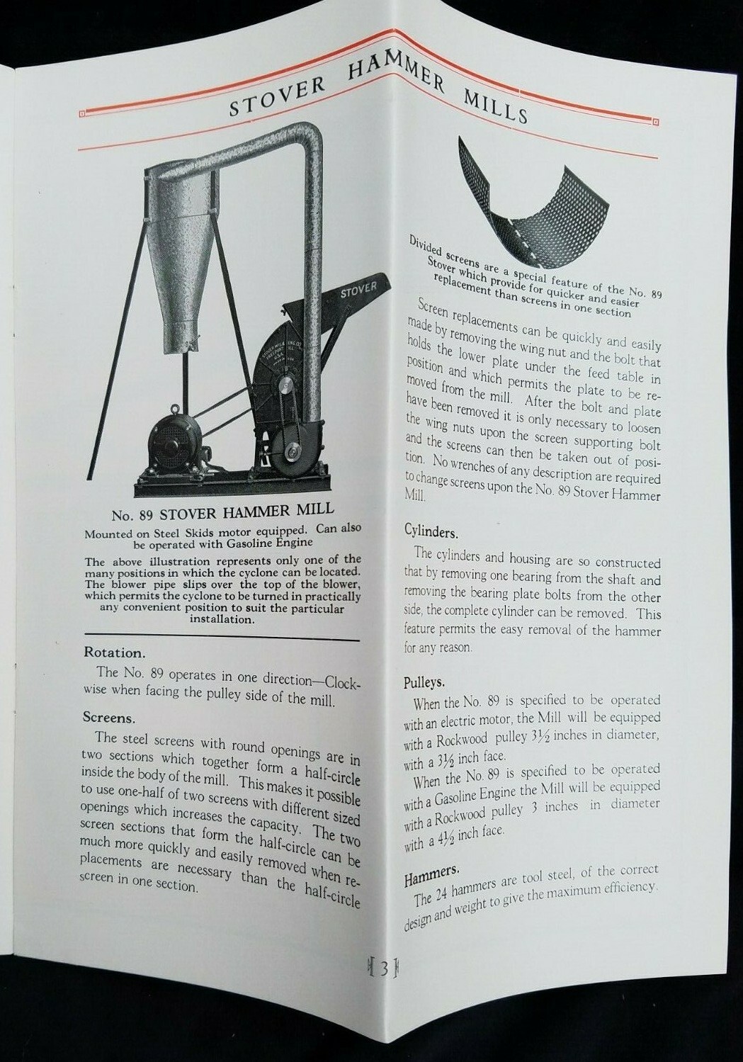 1930 Brochure Stover Hammer Mills Stover Mfg & Engine Co Freeport IL Grain Mill