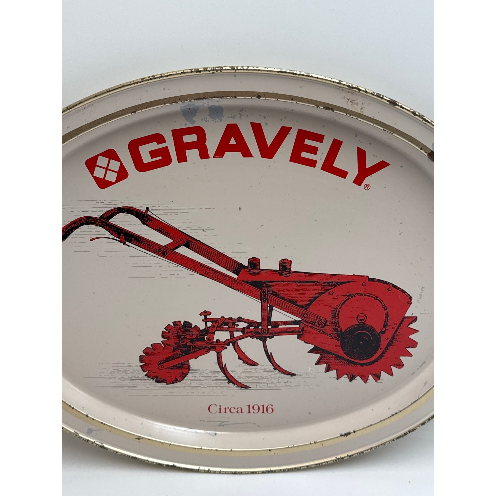 Gravely Metal Advertising Display Tray Walk Behind Tractor Farm Collectible