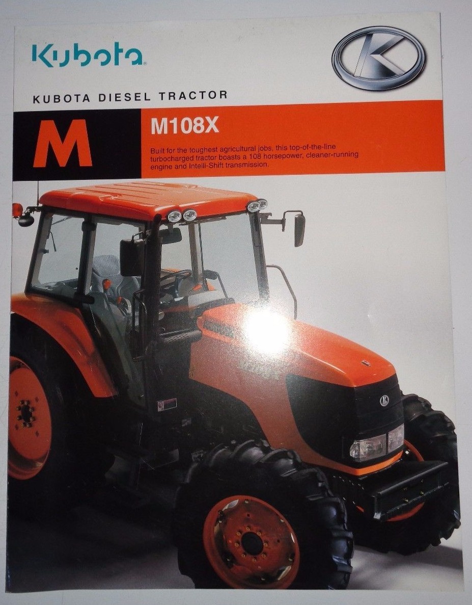 *Kubota Dealers M108X Diesel Tractor Sales Brochure literature ad advertising