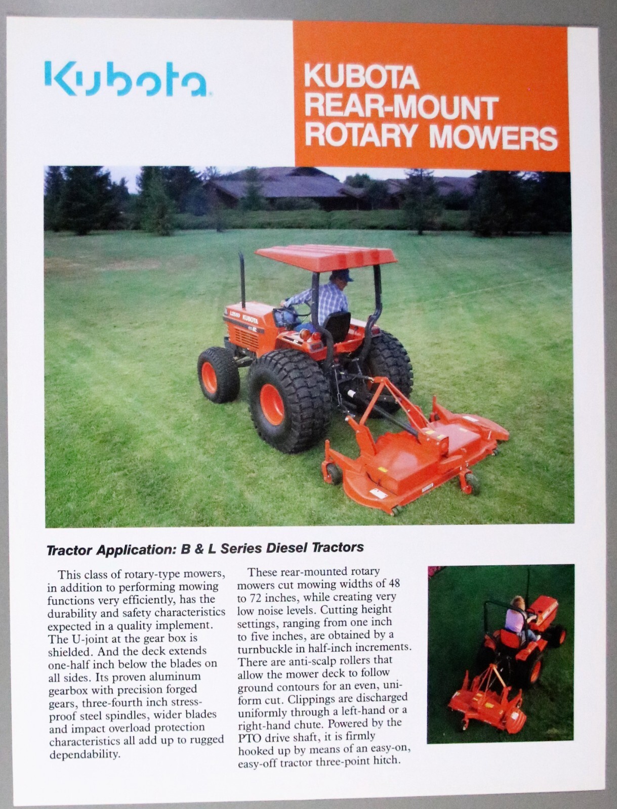 4 KUBOTA Brochures/Literature Diesel Tractor B-Series 4WD Compact B7100HSD (F)