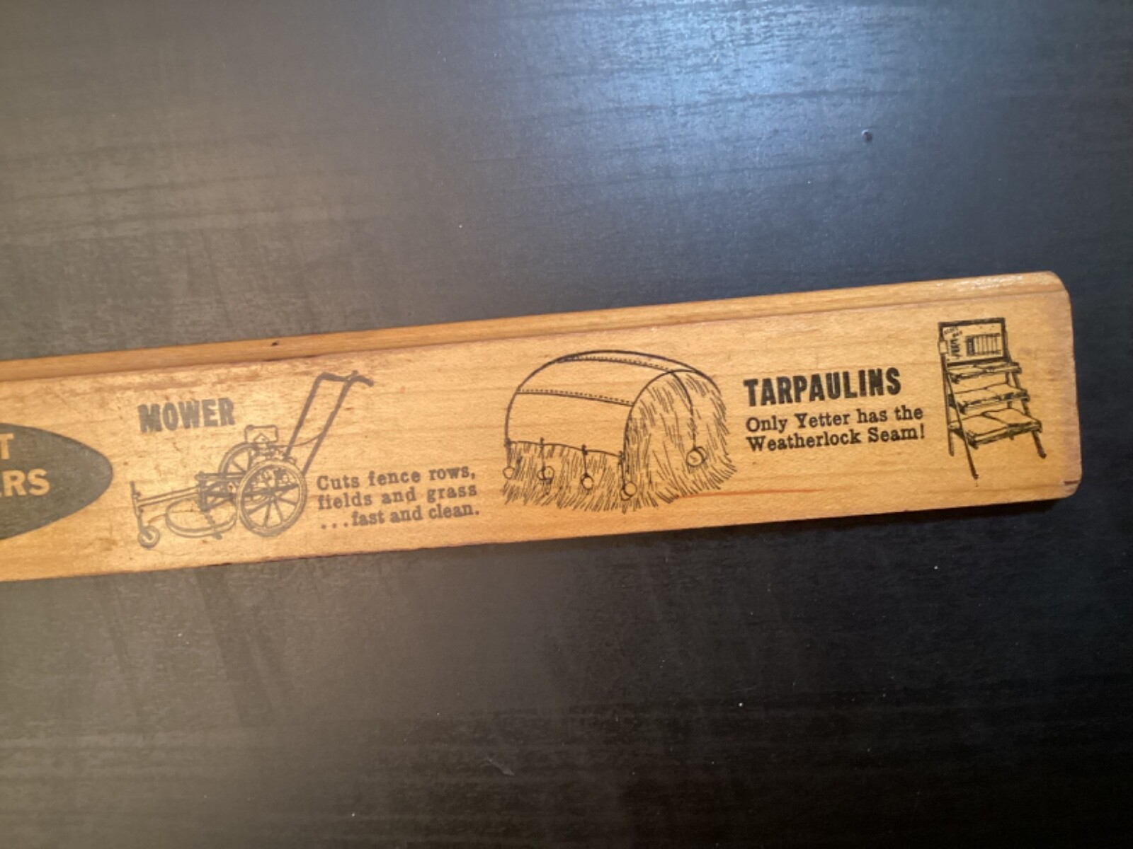 VTG 15″ WOOD RULER YETTER MFG CO COLCHESTER IL FARM EQUIPMENT PRODUCT LINE