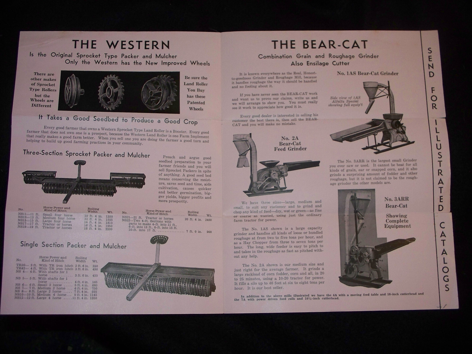 1930’s Western Land Roller Company Brochure Bear-Cat Grinder Packer Mulcher