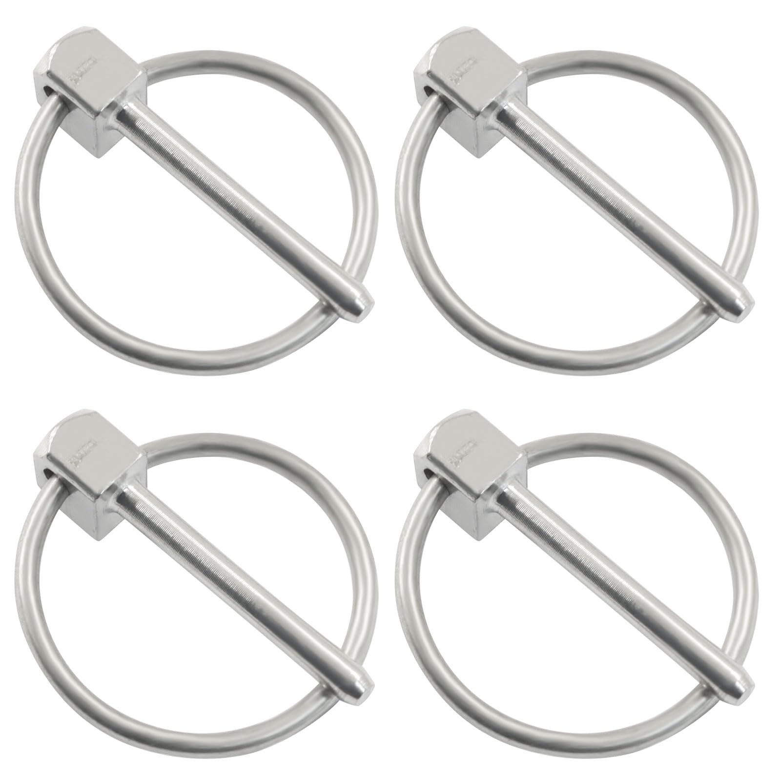 Aoserge 4 Pcs 304 Stainless Steel Linch Pin with Ring, 1/8″ x 1″ Heavy Duty L…