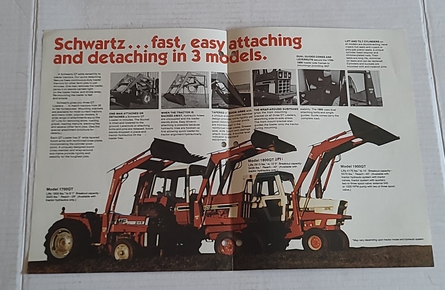 Schwartz Loaders Quick-Tach Models 1700QT 1800QT 1900QT Information Broshure