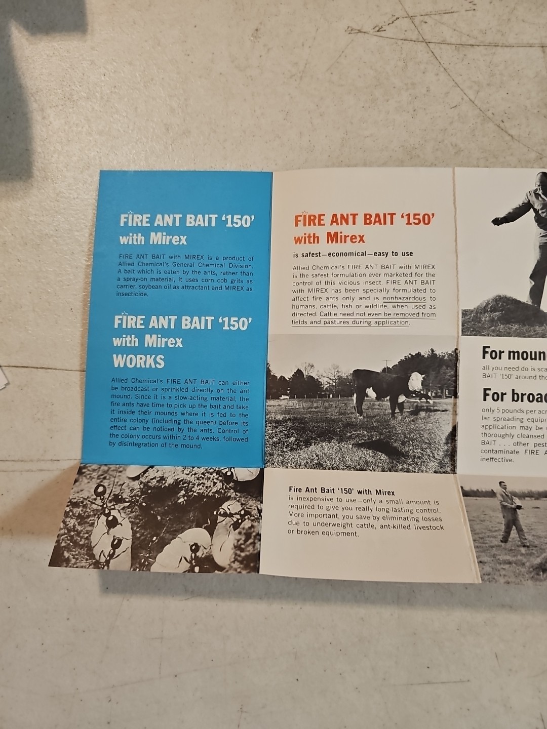 Vintage 1960’s Allied Chemical Fire Ant Bait 150 Brochure