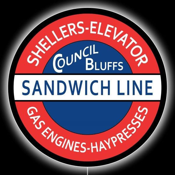 The Sandwich Line of Haypresses NEW LED Hanging Lighted Sign: 36″ Dia. Round