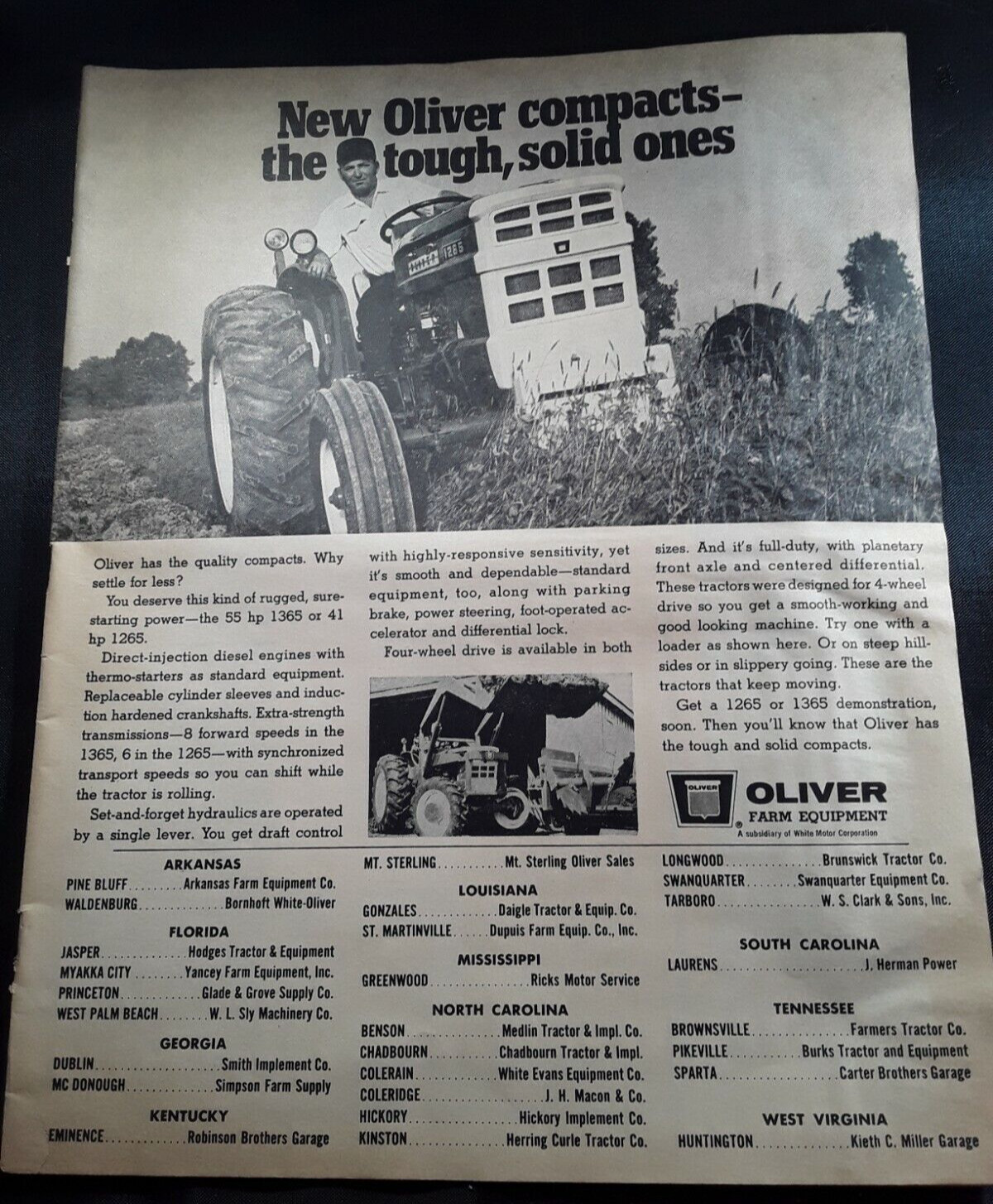 Original 1971 Oliver Compact Tractor Magazine Ad