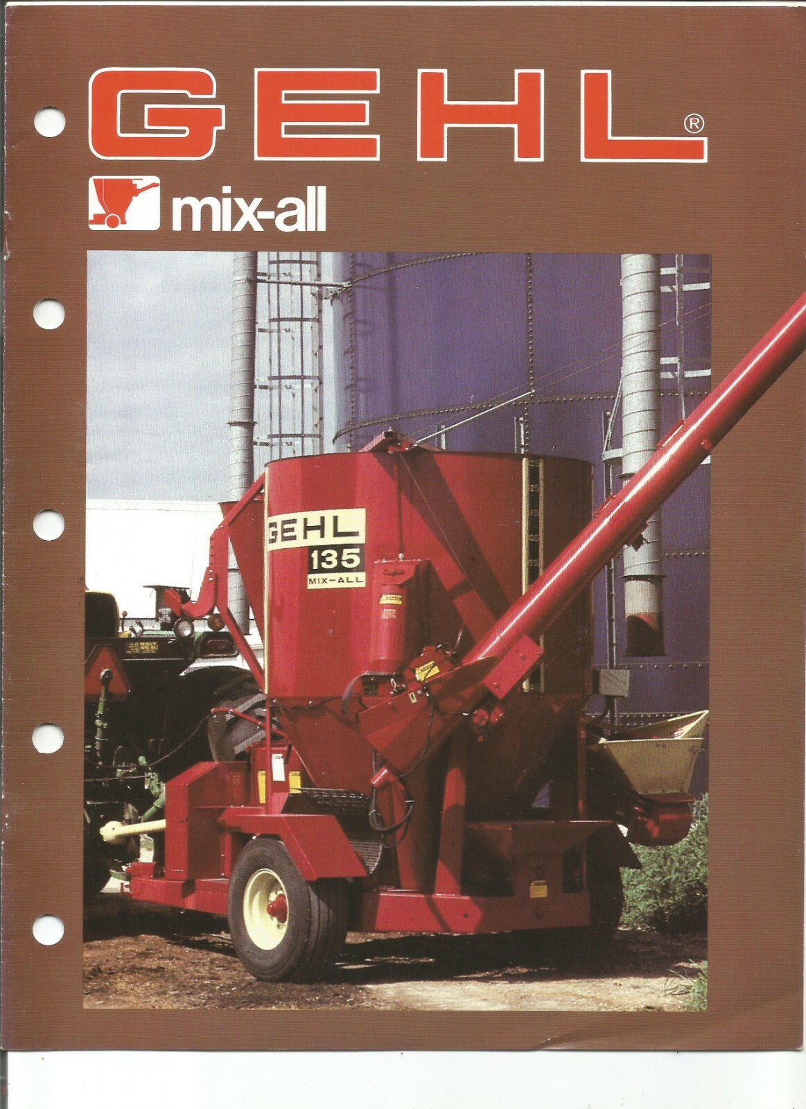 Original OEM OE Gehl Models 100 and 135 Mix-All Sales Brochure Form # 3788-485-C