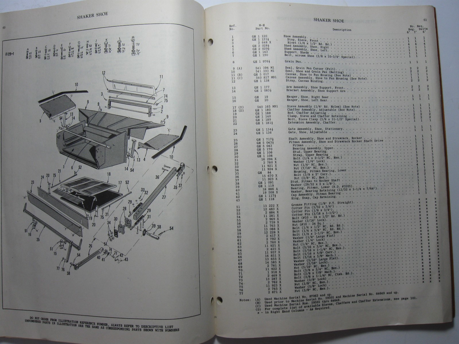 Repair Parts List Massey Harris Clipper Combine Serial No. 44001 and up – #5345