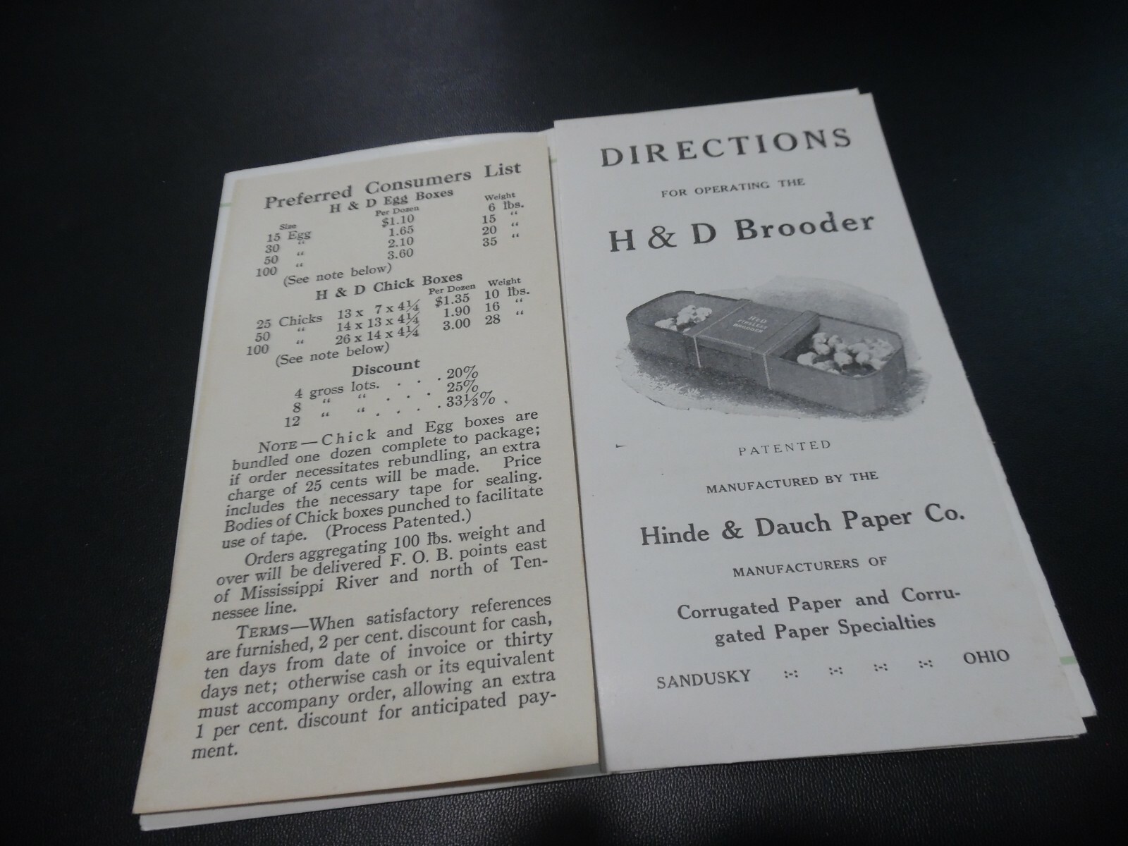 EARLY 1900’s BROODER CHICKEN HATCHING EGGS AGRICULTURE ADVERTISING BROCHURE