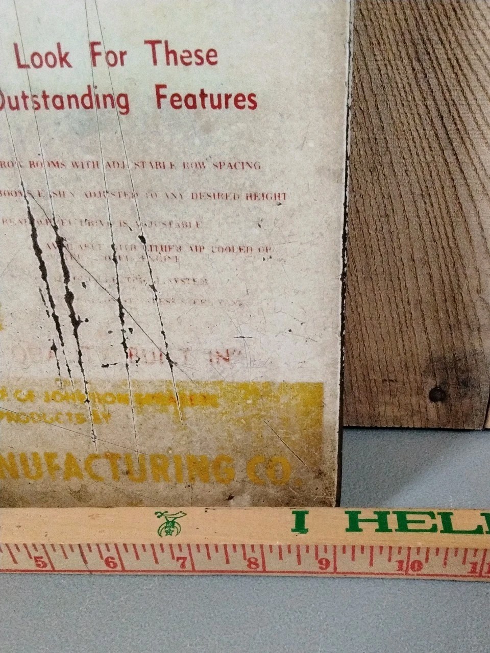 Vintage Johnson Manufacturing Farm Equipment Clipboard 9″X15″