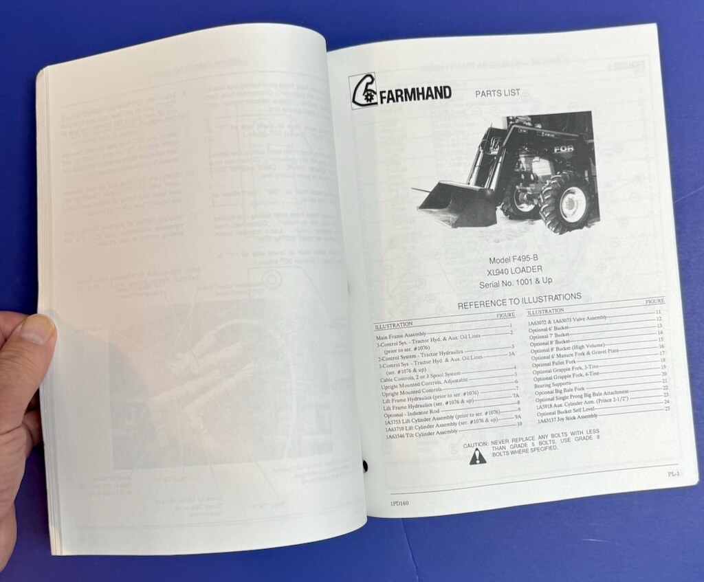 Farmhand XL 940 Loader Parts Setup & Operators Manual