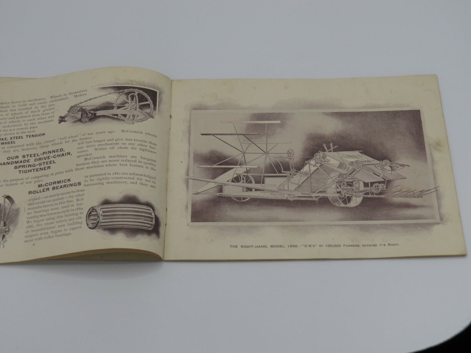 Vintage 1890’s McCormick’s Right Hand IH Deering Catalog Brochure RARE Binder