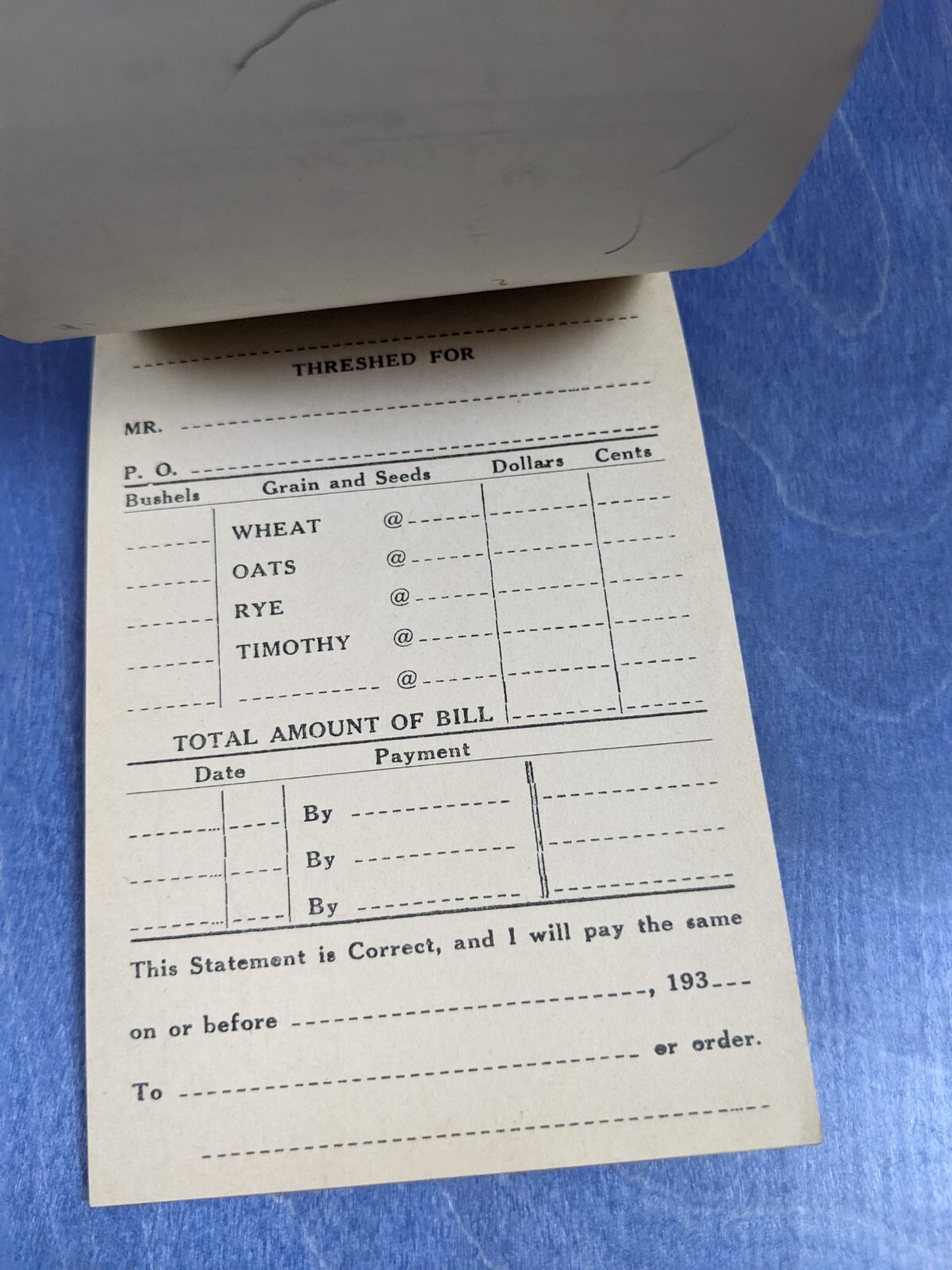 Hudson Hill & Co Black Canvas H-H Belt – Vintage 1938 Thresherman’s Account Book