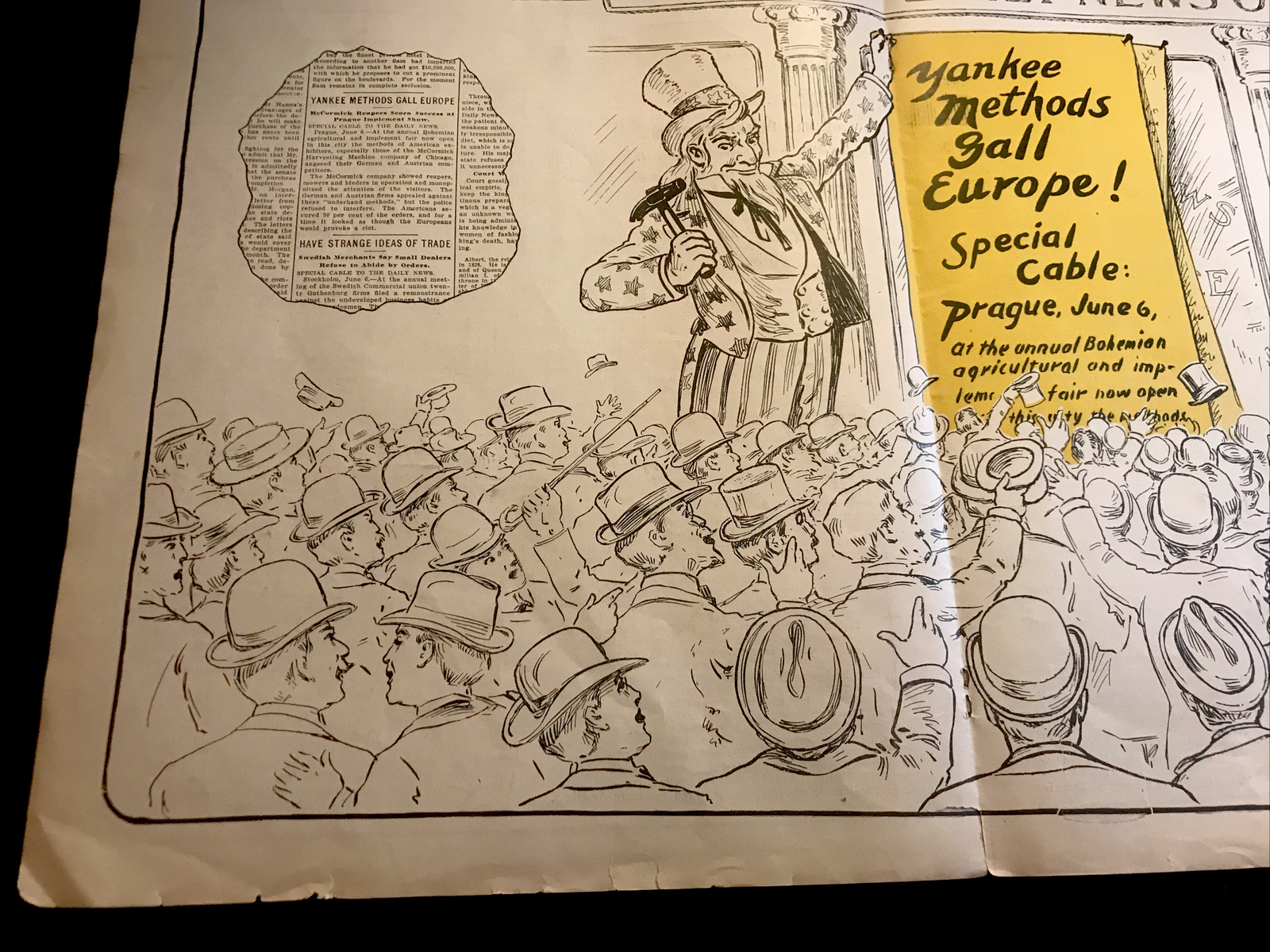1902 McCormick Harvesting Machine Farm Advertising “Yankee Methods Gall Europe”
