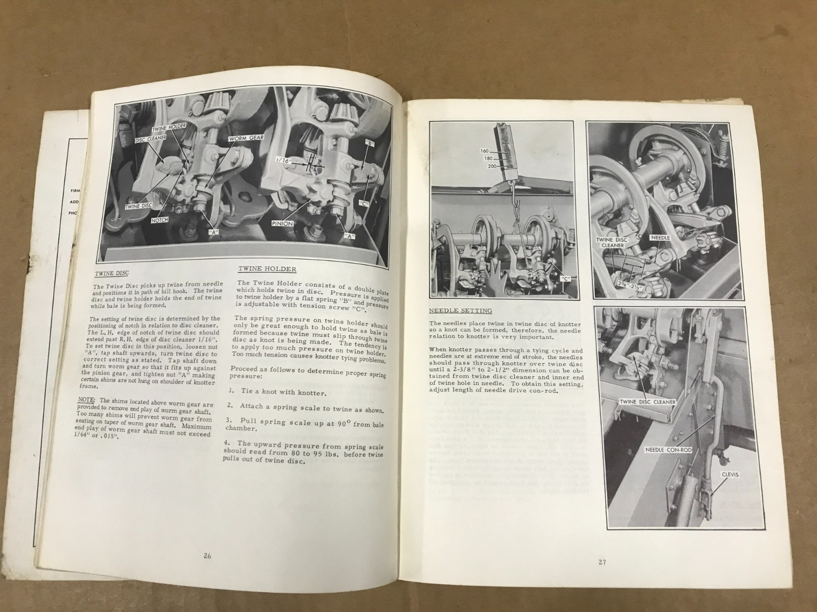 Vintage Allis-Chalmers Model 303 Bale Chief Operating Instructions Manual