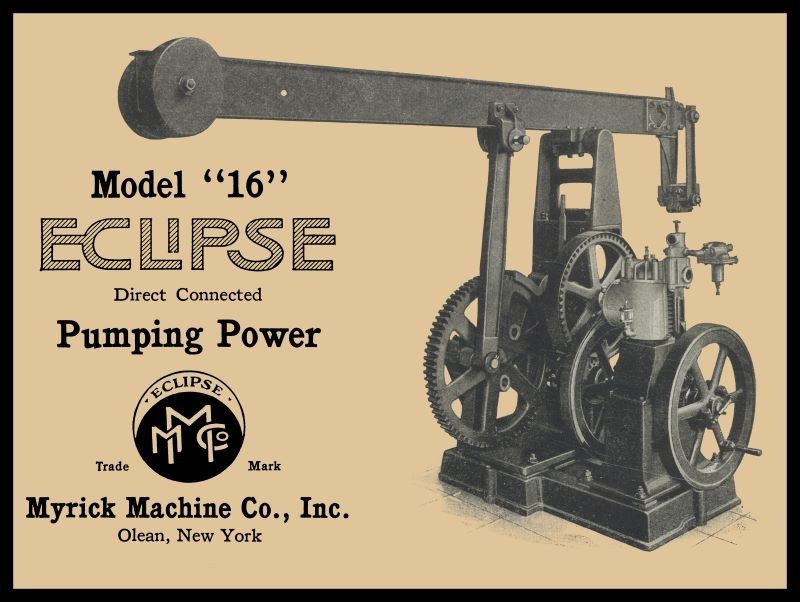 1918 Eclipse Pump by Myrick Machine, Olean NY NEW METAL SIGN: 12×16 Ships Free