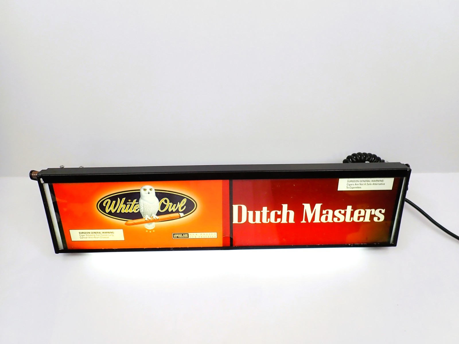 Vintage White Owl & Dutch Masters Cigar Lighted Sign Tobacciana Display