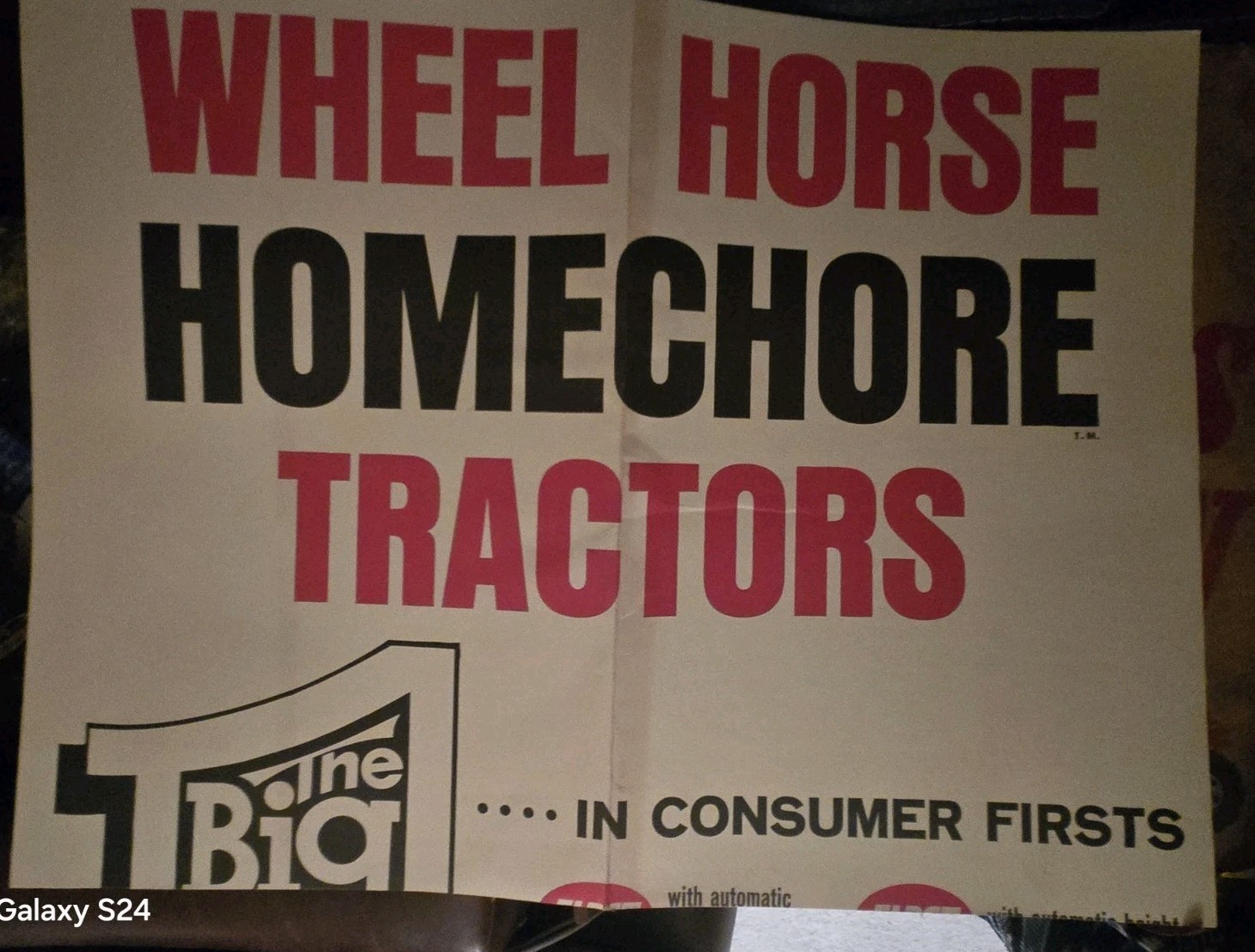 NOS WHEEL HORSE “THE BIG ONE” FOR BIG SALES WHEEL HORSE HOMECHORE TRACTORS