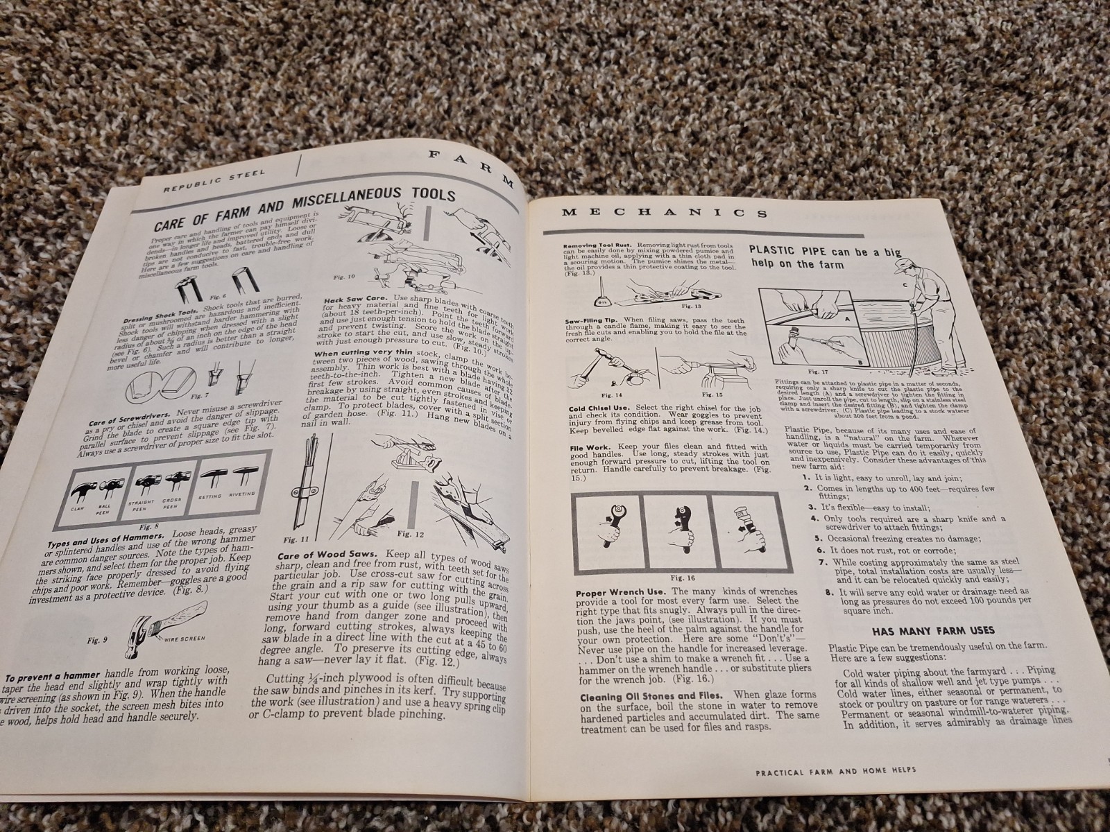 1950’s REPUBLIC STEEL WIRE CO FARM FENCING MECHANICS TIPS BROCHURE