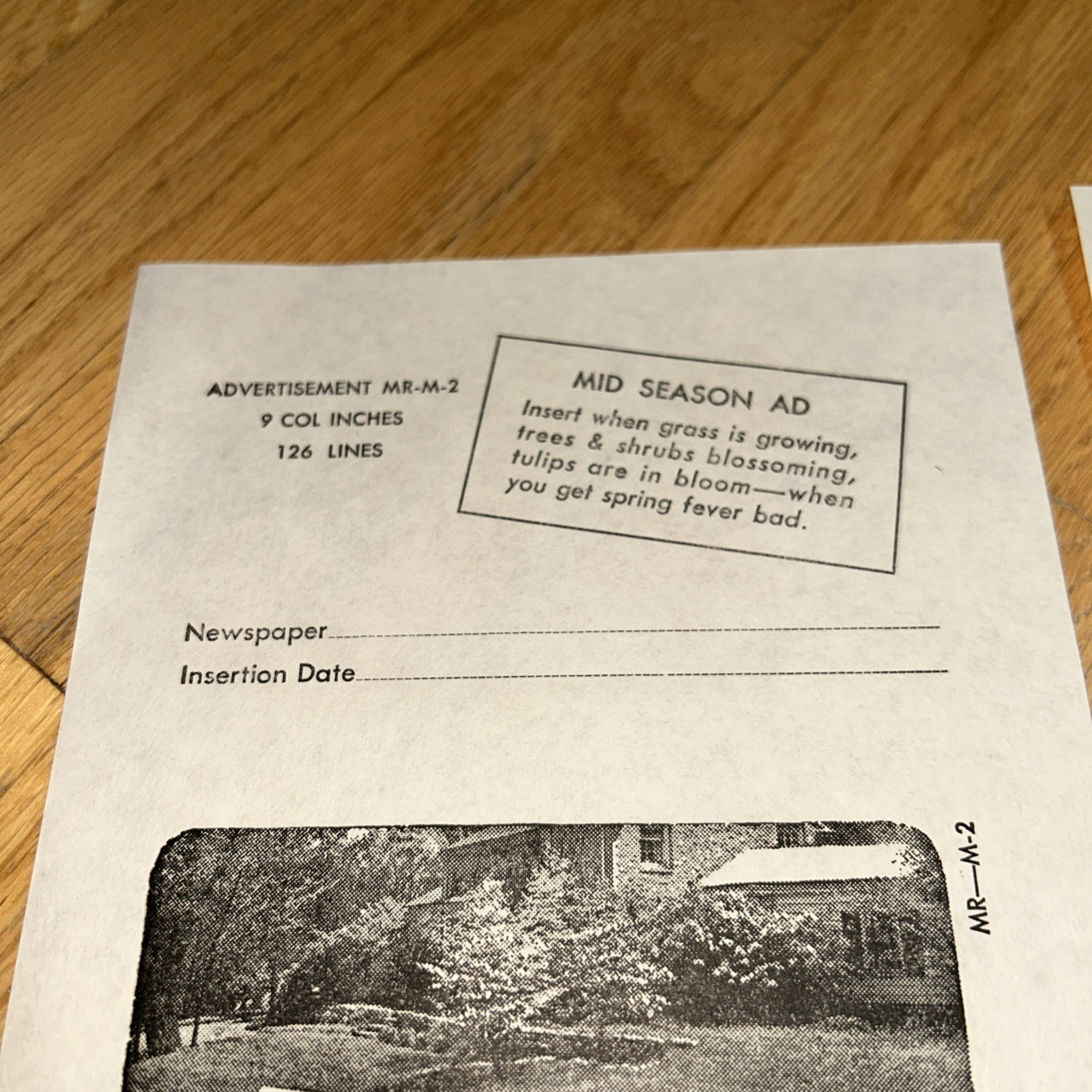 1940s O.M SCOTT & SONS CO Newspaper Mat Ad SCOTT’S GREEN GRASS Marysville OHIO