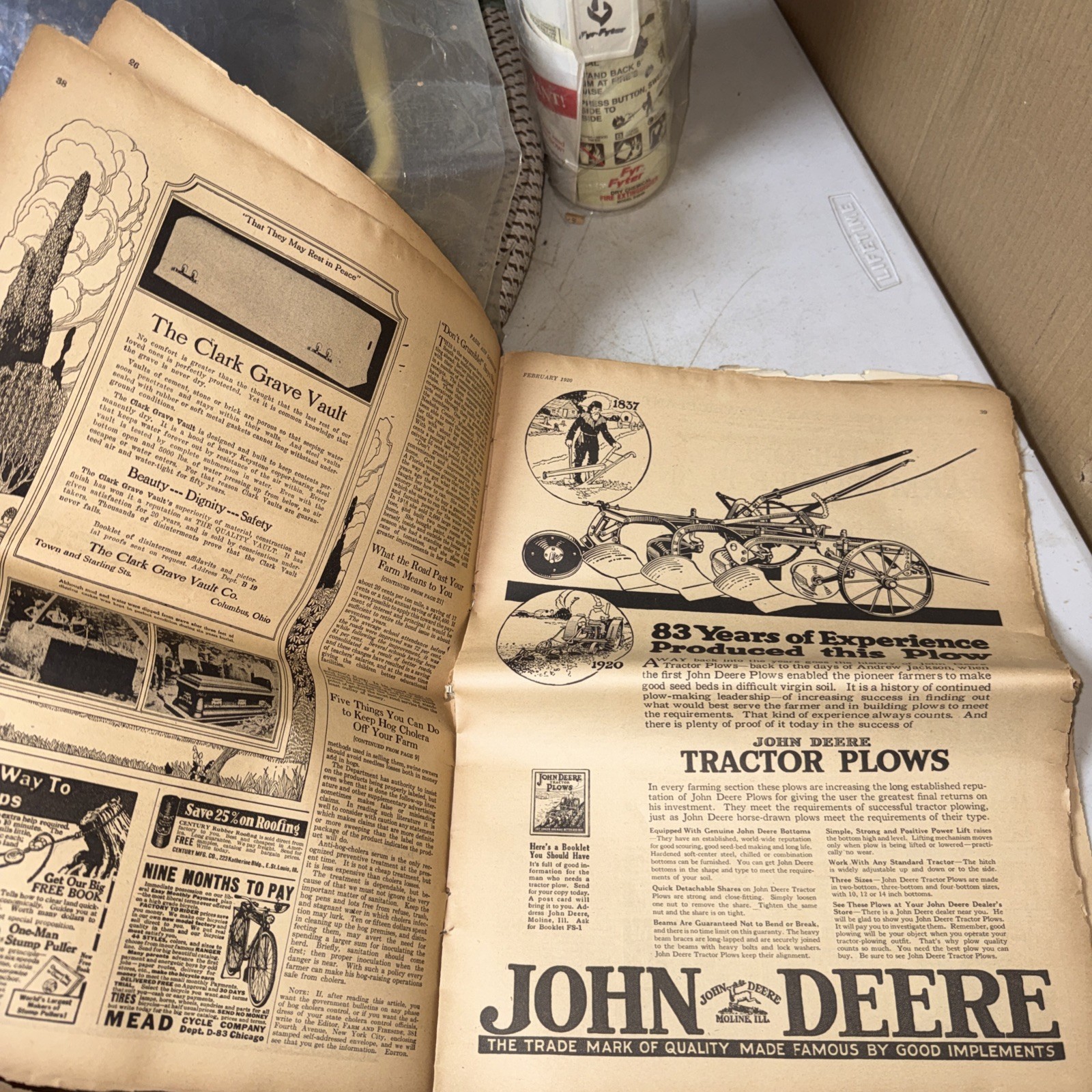 ANTIQUE 1920 TRACTOR AND GAS ENGINE REVIEW FARM EQUIPMENT ADVERTISING MAGAZINE