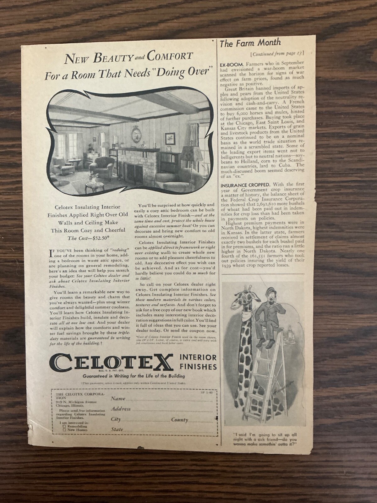 1940 McCormick-Deering Tractors Farmall Features Magazine Ad
