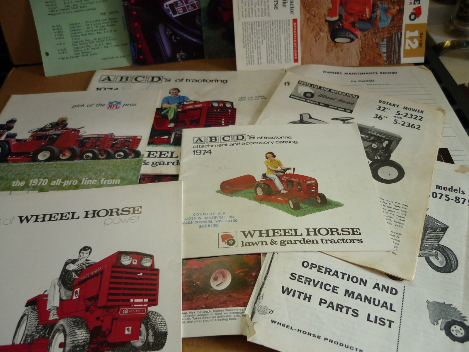 LotOriginal NOS Wheel Horse Lawn & Garden Tractor Brochures-1980 thru 1984
