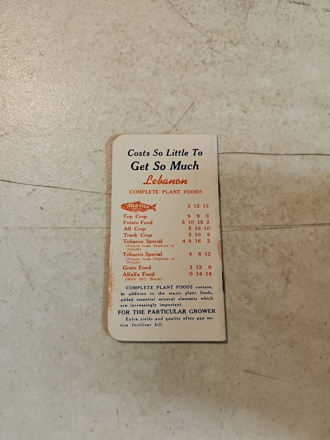 Lebanon Chemical Corp Lebanon PA Fertilizer Notebook Shirt Pocket Memo Book 1954