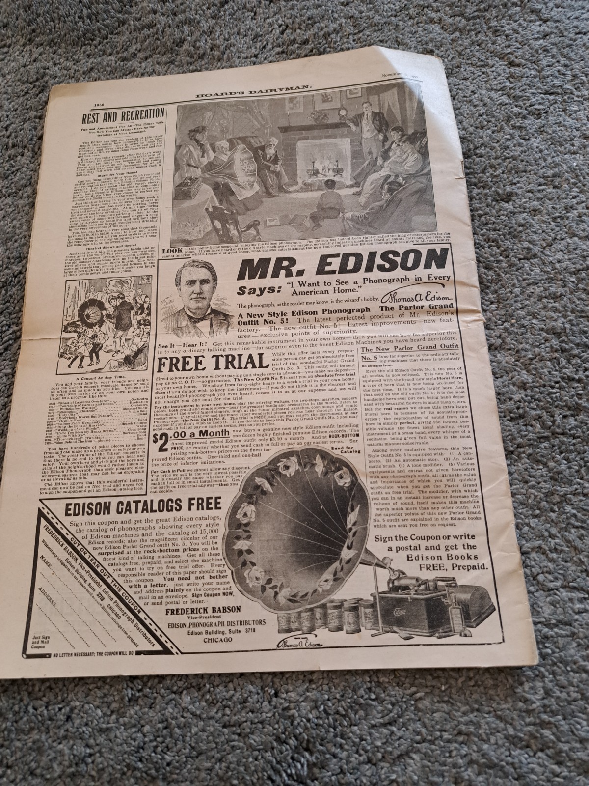 November 8 1907 Hoard’s Dairyman Newspaper Dairy Farming Magazine