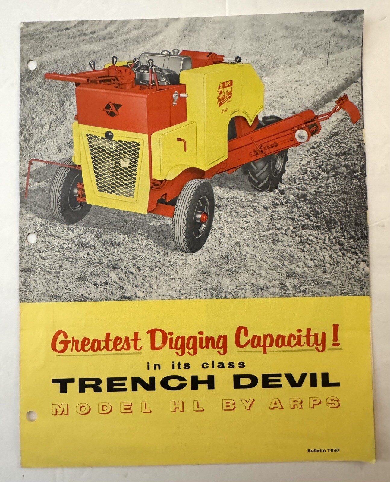 Vintage 1970’s ARPS Model HL Trench Devil Dealer Sales Brochure