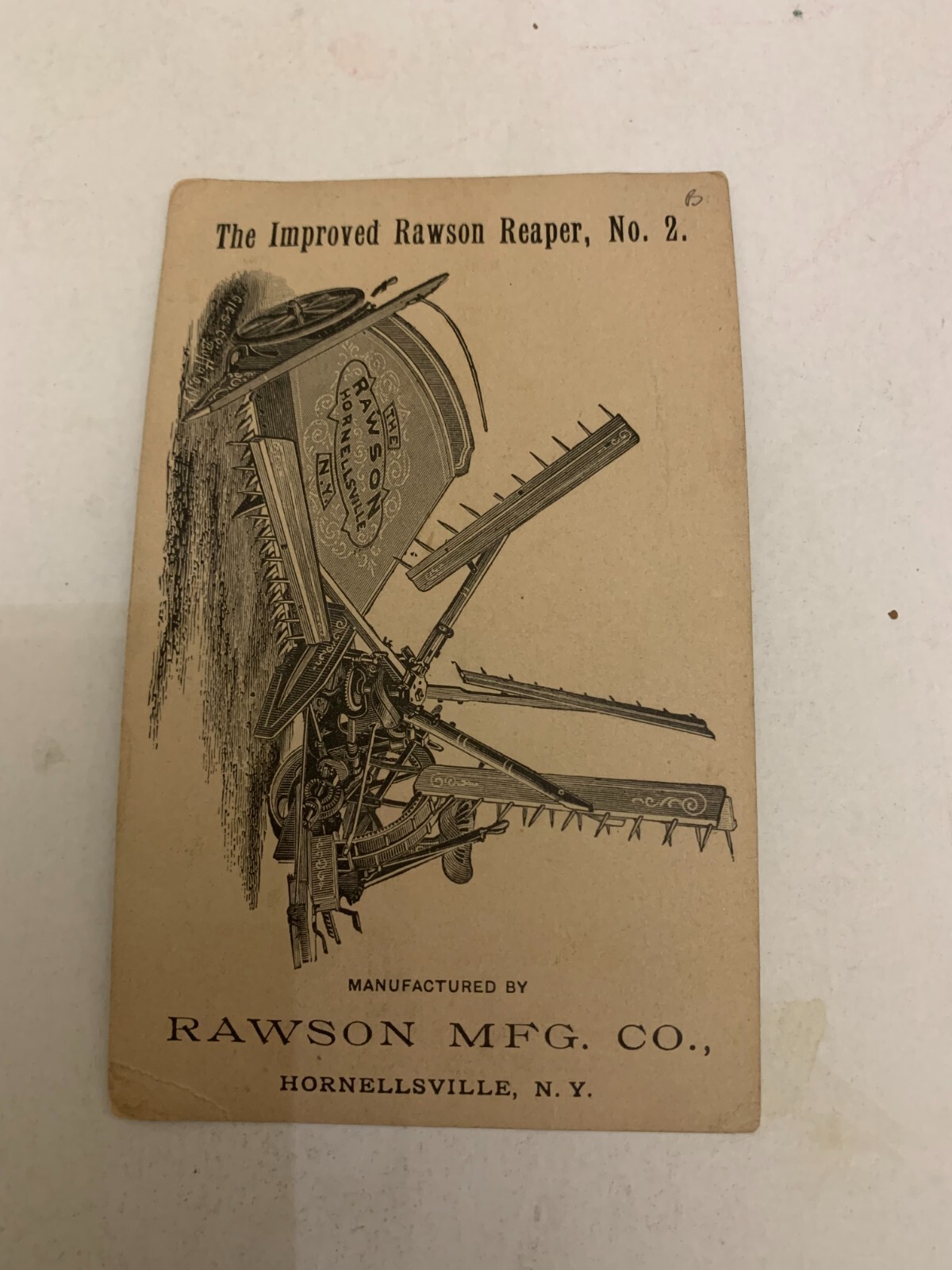 Antique c.1890’s The Improved Rawson Reaper No. 2 Victorian Trading Card
