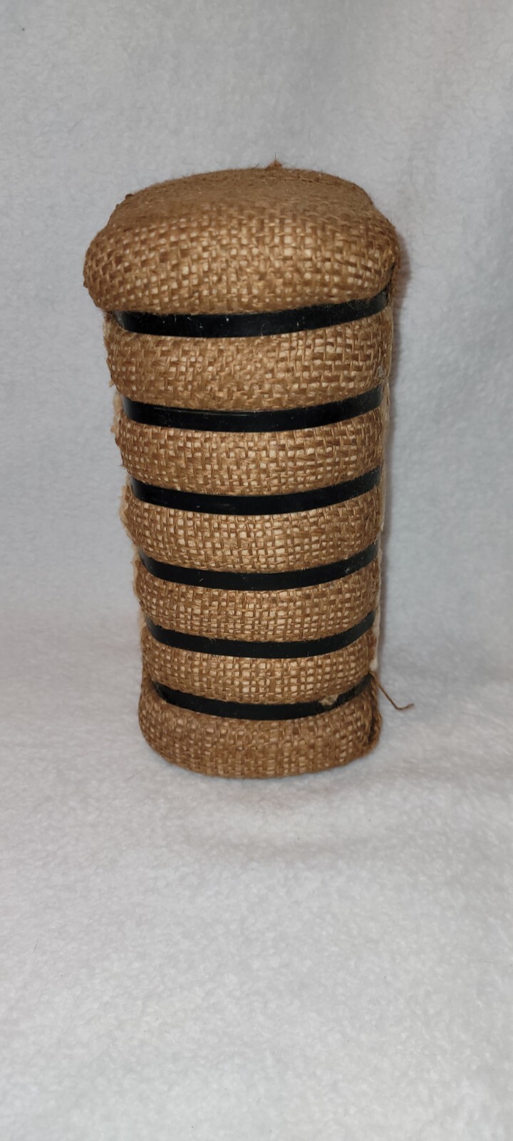 Vintage Souvenir Cotton Bale Wrapped W/ Burlap Farmhouse Decor 7.5″T
