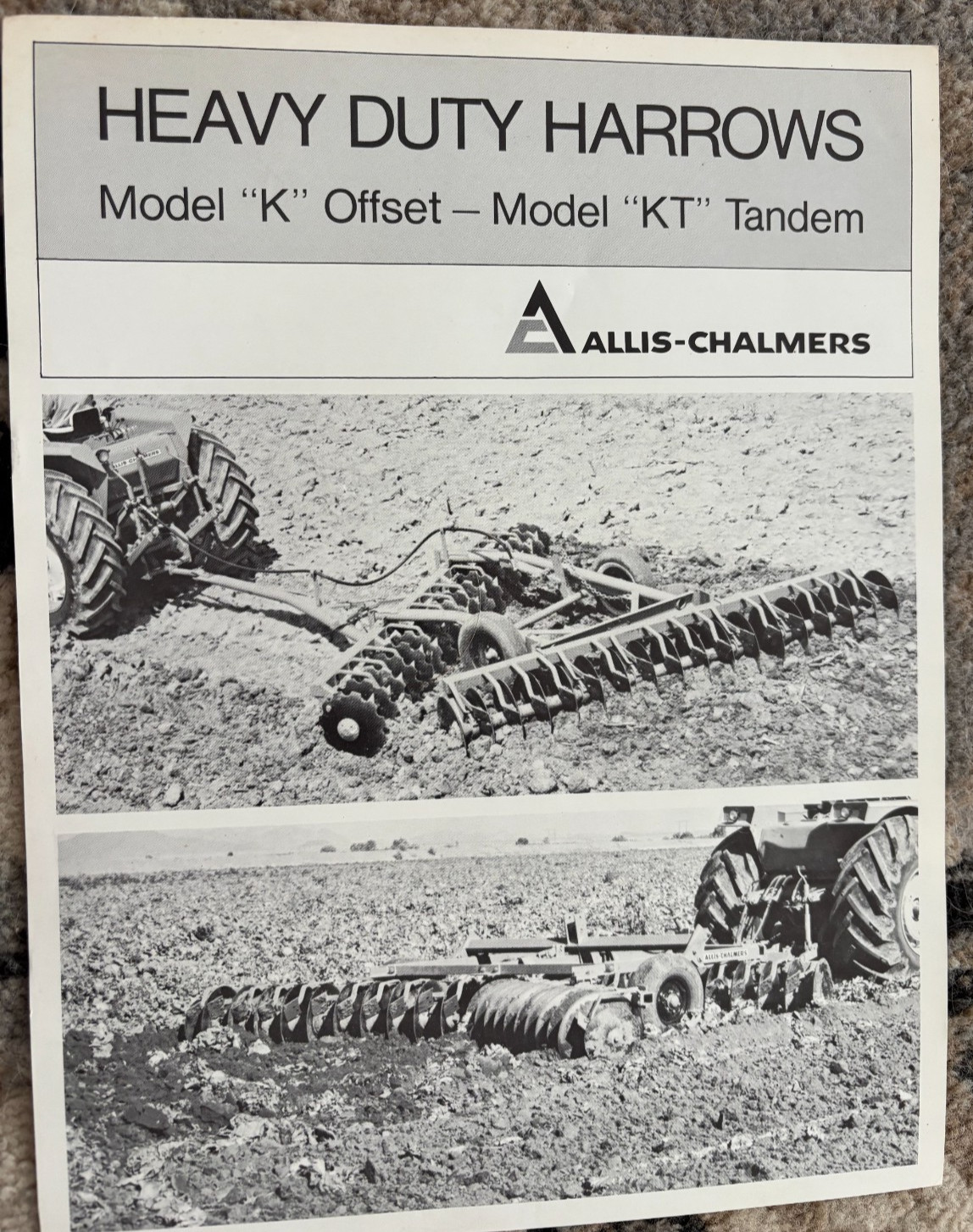 Allis Chalmers K Offset KT Tandem Disk Harrows For 1970 Brochure AMIL26