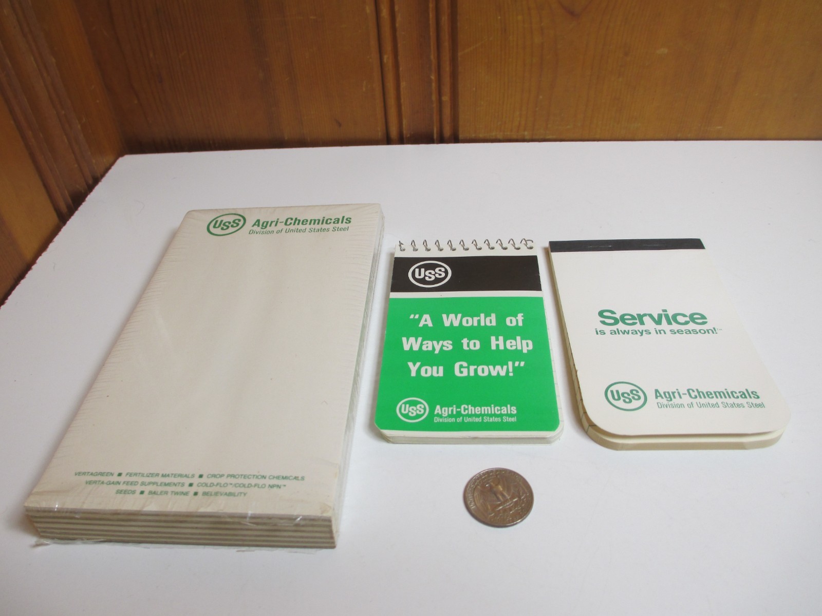 Lot of 8 United States Steel USS Agri-Chemicals Note Pads (6) 7×4, (2) 5×3 Lined