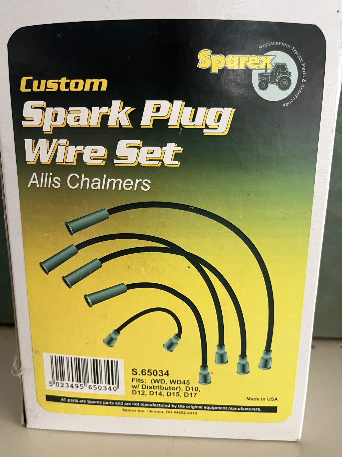 Sparex International Harvester Spark Plug Wire Set S.65034 Free Shipping