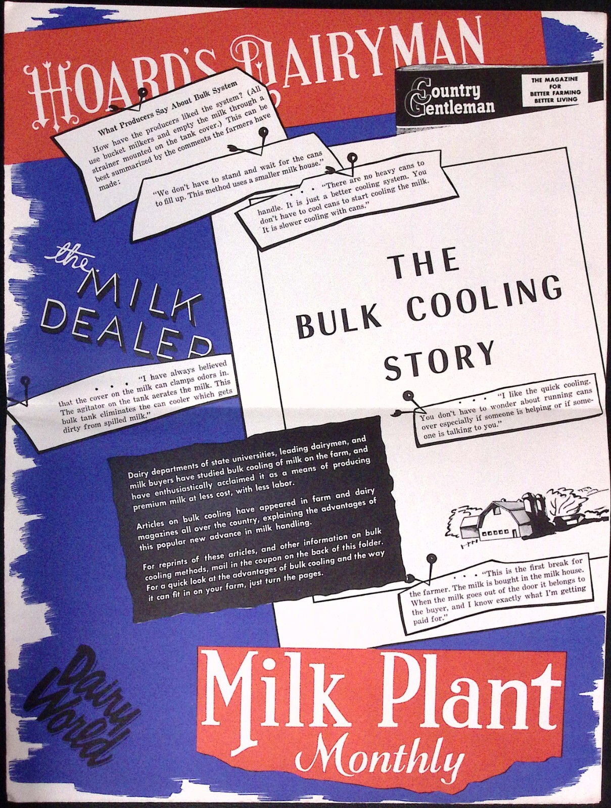 1950s Hoard’s Dairyman Milk Plant Monthly Bulk Cooling Poster Fold Out Brochure