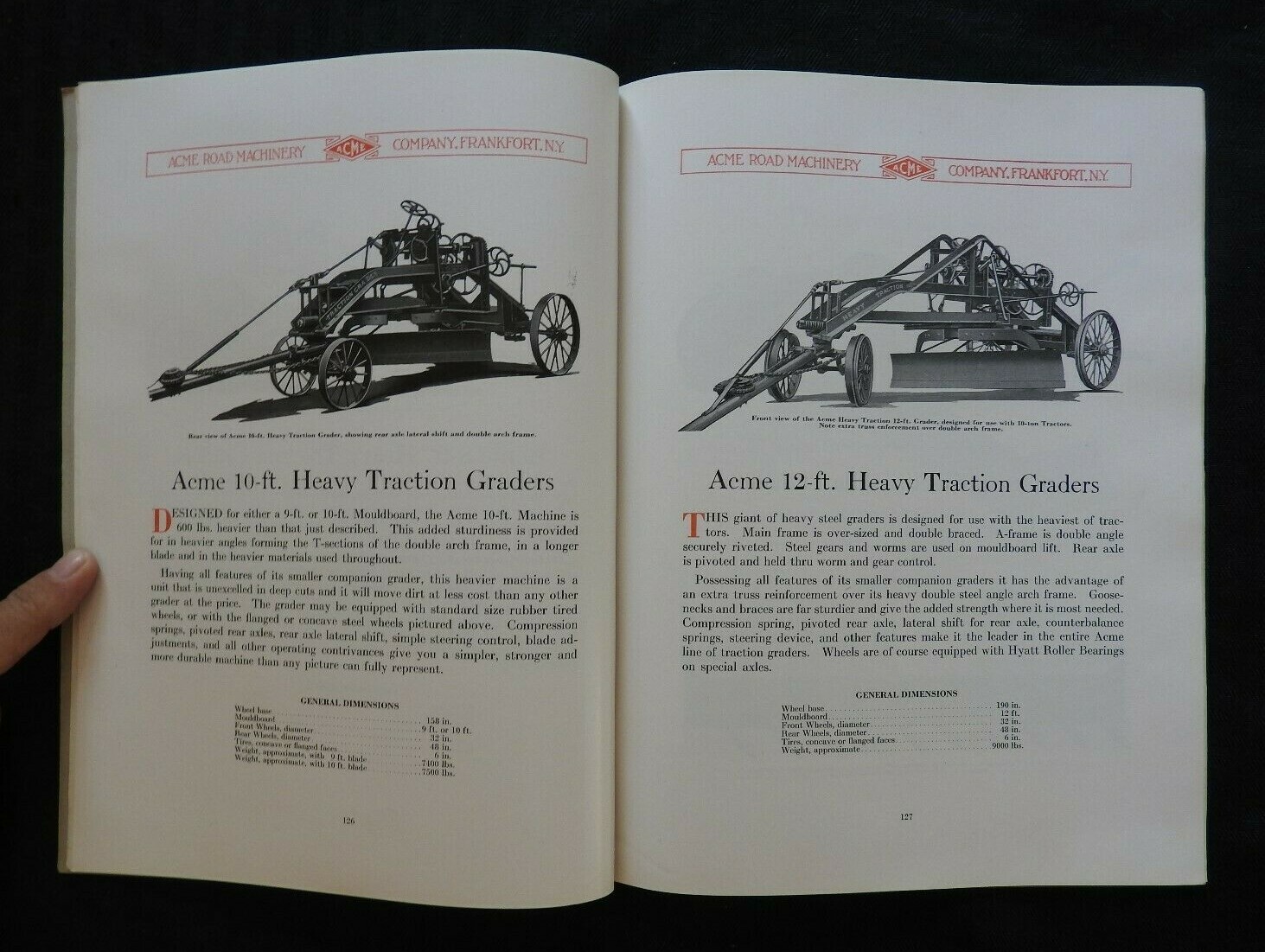 1927 ACME MACHINERY COMPANY “ROAD GRADERS” CATALOG BROCHURE TANKERS FRANKFORT NY