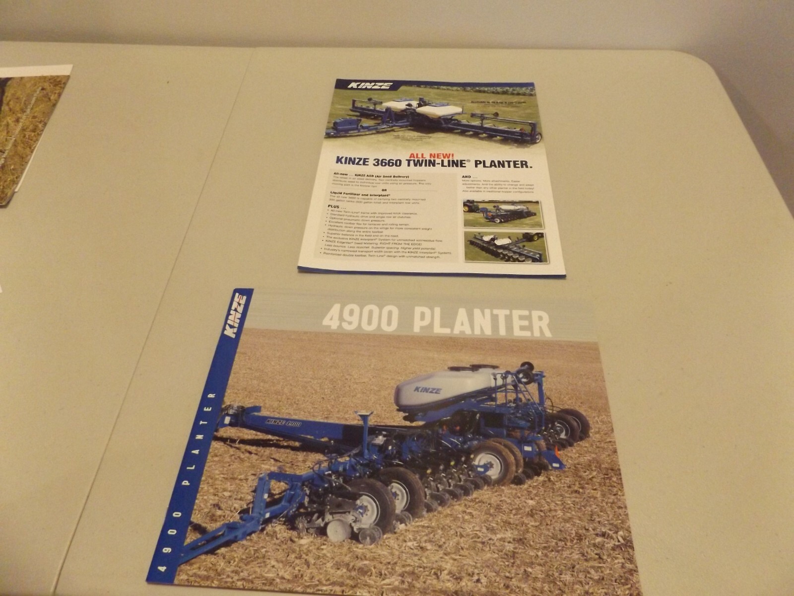2-pc. KINZE 4900 & 3660 TWIN-LINE PLANTERS , LIT # TA 1.16.14/5K, 3660